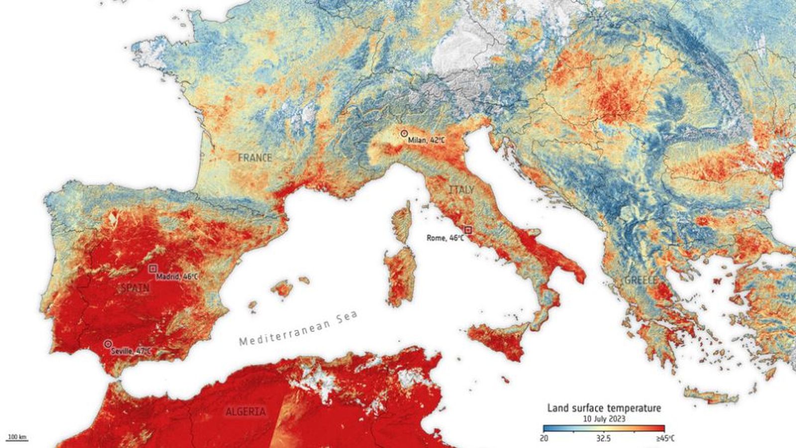 Cerberus heatwave: European data shows land temperatures are scorching – and it’s about to get much worse | World News